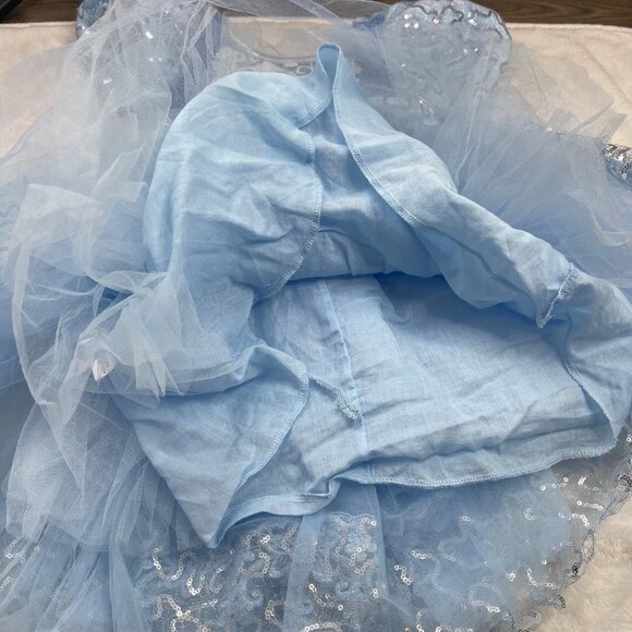 Duokipolla Cinderella Style Dress Up Dress Girls 110cm (US 5) Tulle Blue Sequine - Picture 6 of 16
